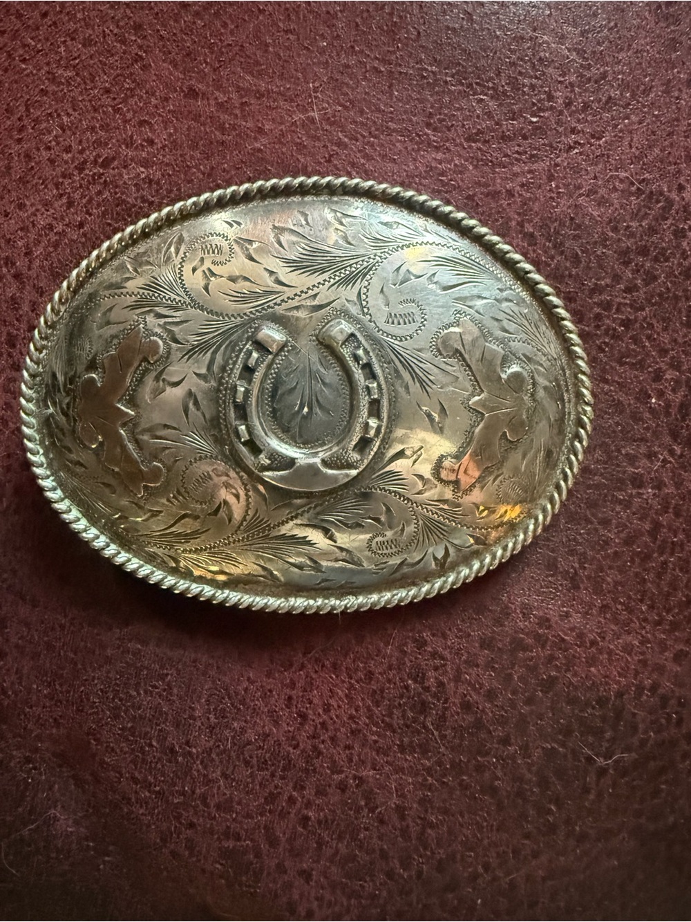 Vintage Plata De Jalisco .925 Sterling and Jewelers Gold Western Belt Buckle